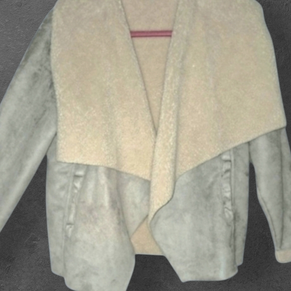 Lauren Ralph Lauren Jackets & Blazers - Lauren By Ralph Lauren Womens Faux Suede Shearling Jacket, Medium, Gray Beauty!